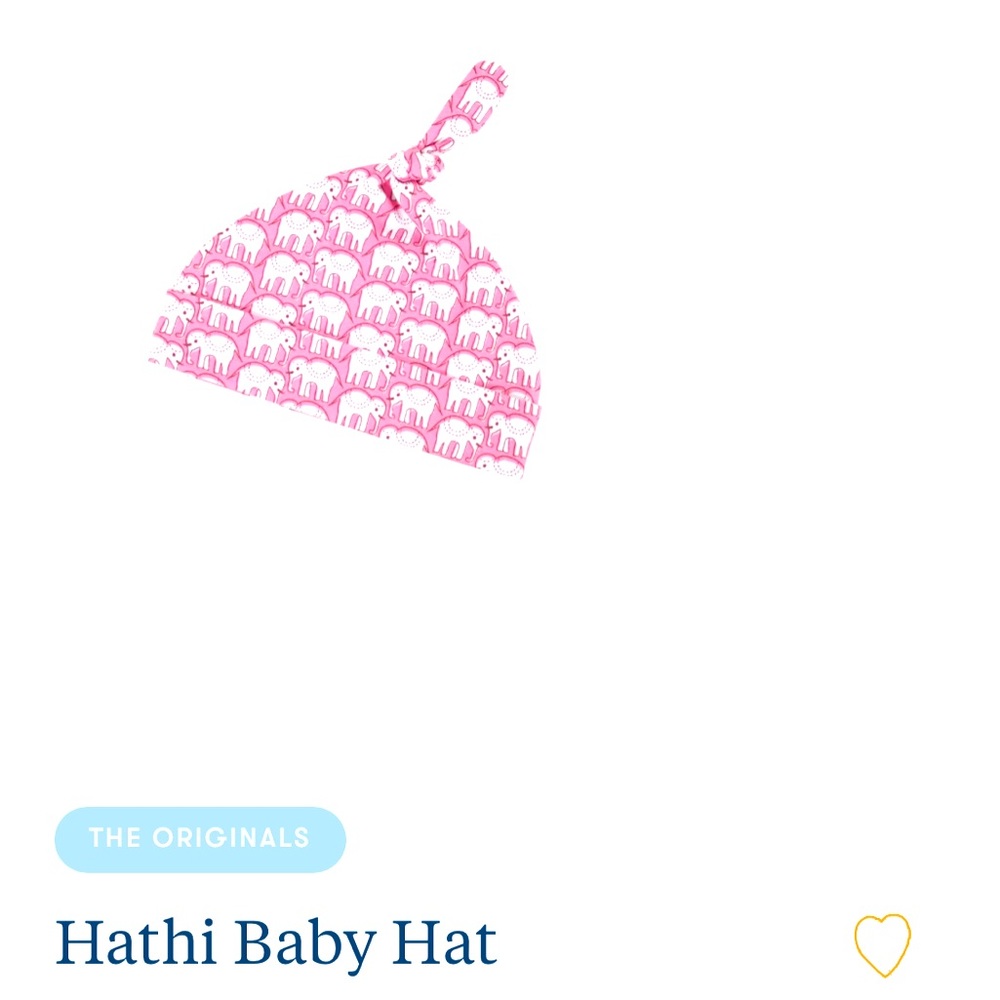 Roller Rabbit pink Hathi baby hat